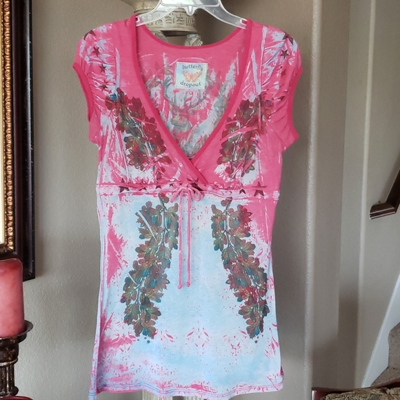 Butterfly Dropout Tops - Vintage butterfly dropout top L